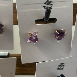 Purple and Gold Earrings by